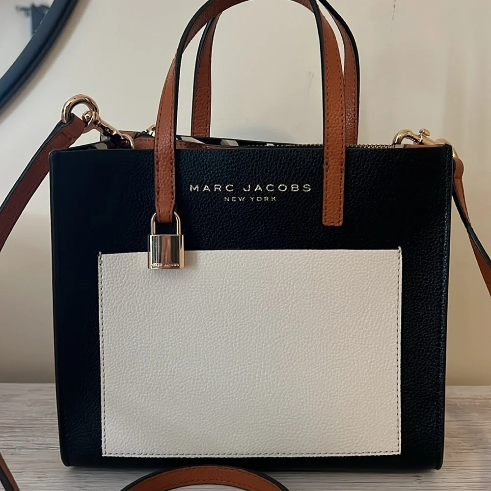 Marc Jacobs Black White and Brown Small Satchel